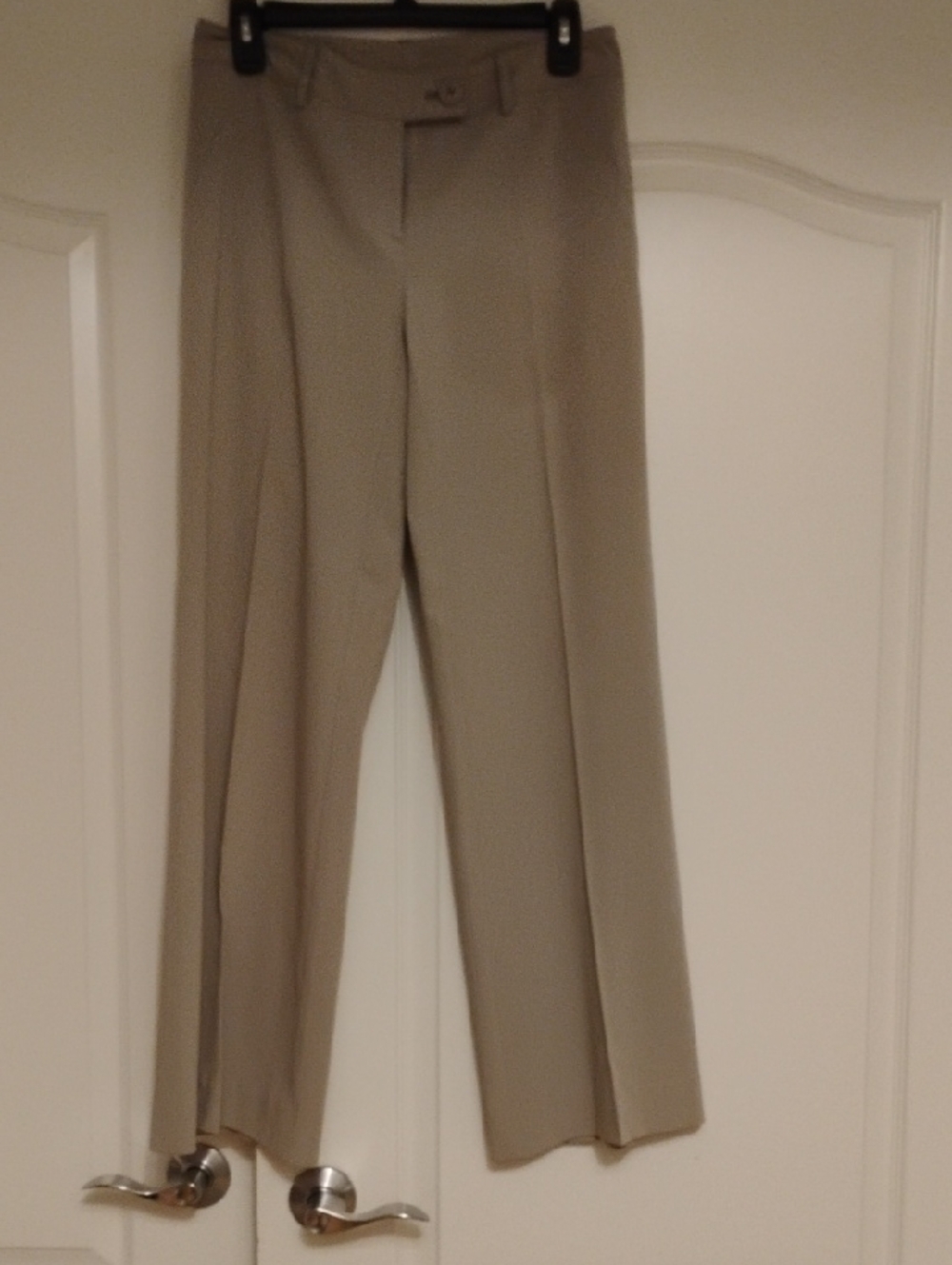 CAbi Beige Wide-Leg Tailored Trousers